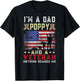 I'm A Dad Poppy and A Veteran American Flag Father's Day T-Shirt - T-Shirt | Black