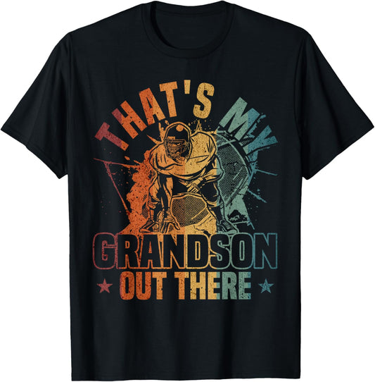 That's My Grandson Out There Football Player T-Shirt - T-Shirt | Black