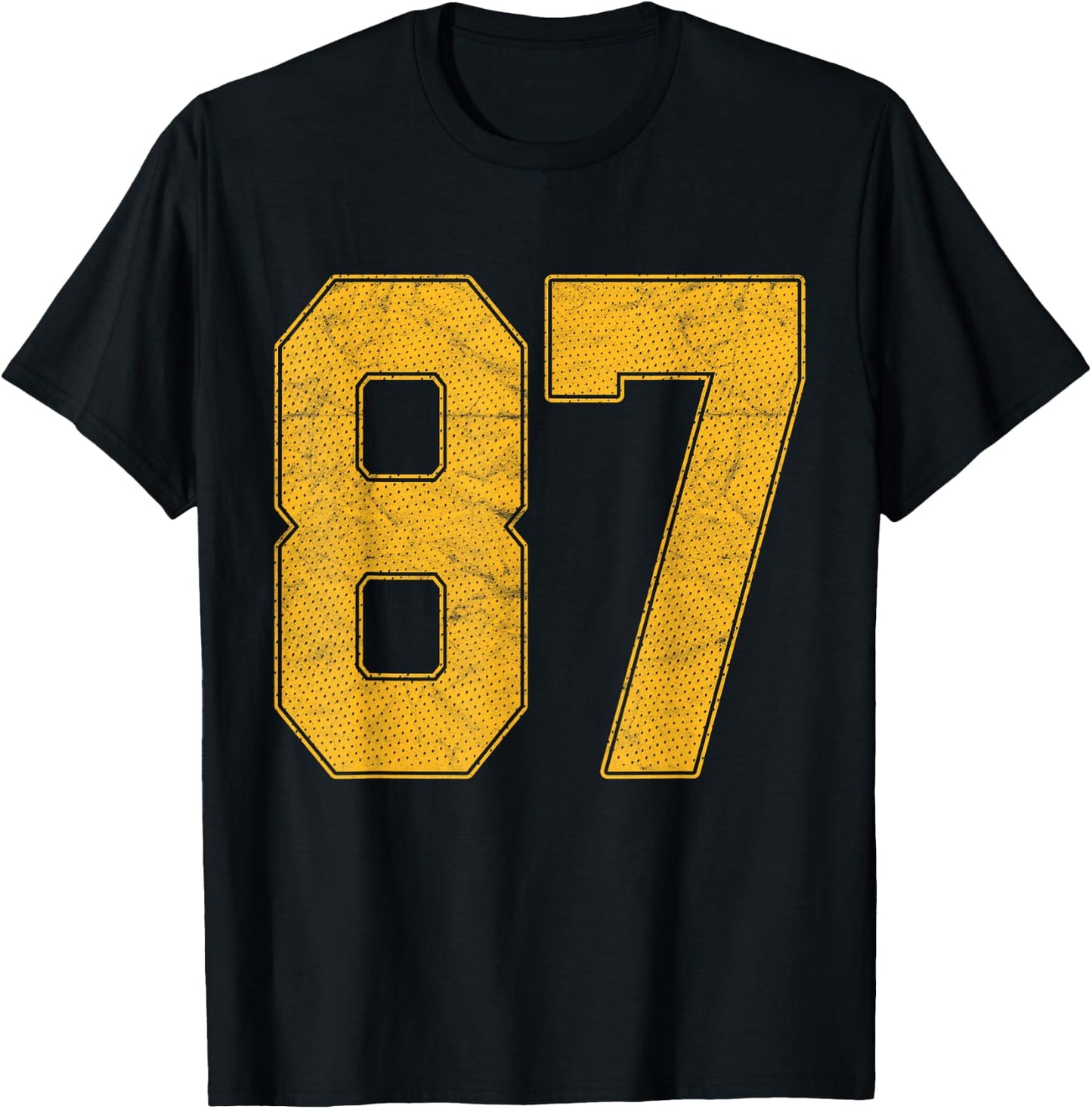 Number 87 Numbered Uniform Sports Team Jersey 87th Birthday T-Shirt - T-Shirt | Black