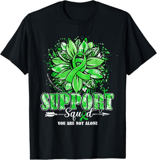 Sunflower Support Squad Non-Hodgkin Lymphoma Awareness Gifts T-Shirt - T-Shirt | Black