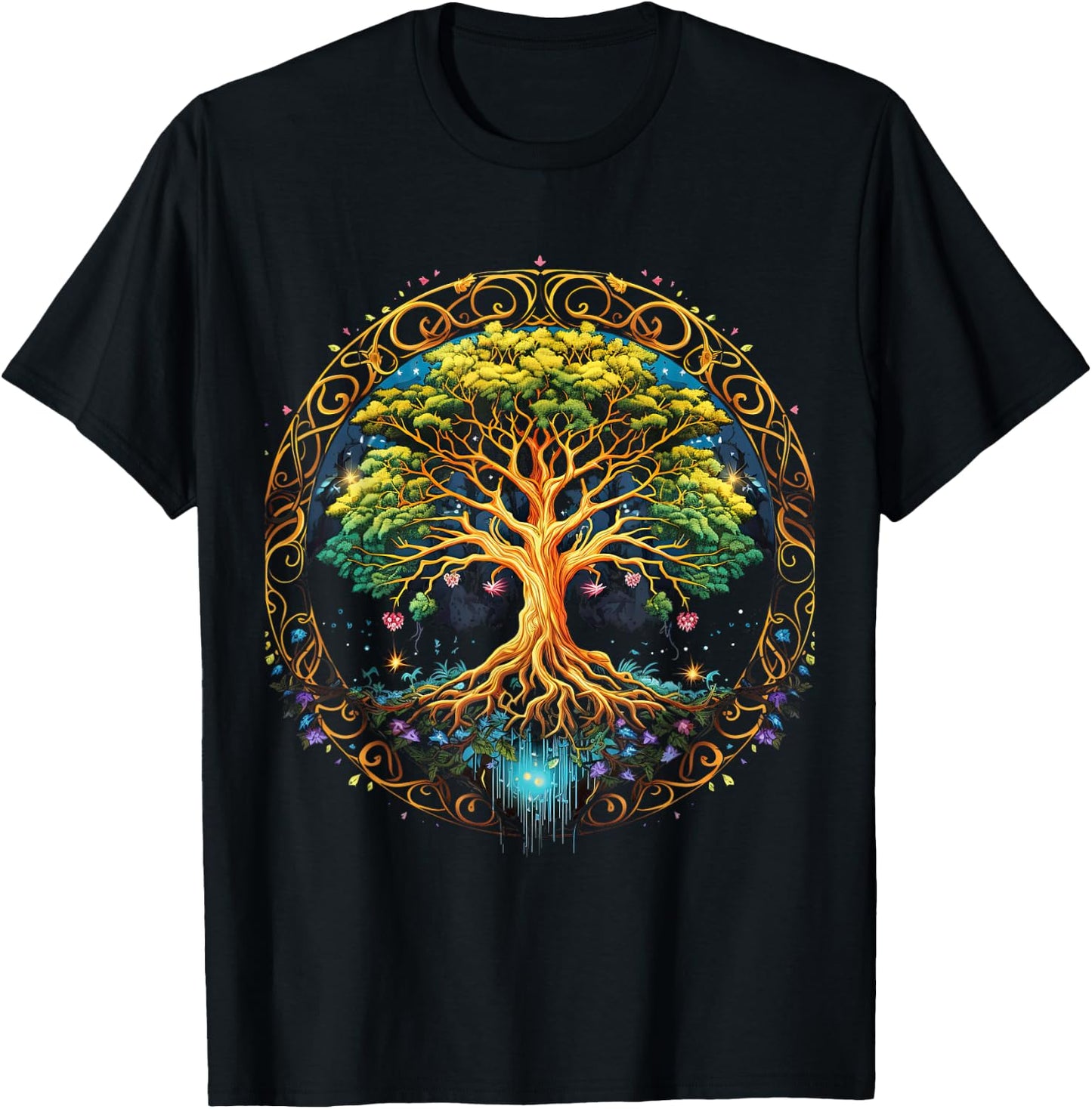 Tree of Life Viking Midgard Thor Walhalla T-Shirt - T-Shirt | Black