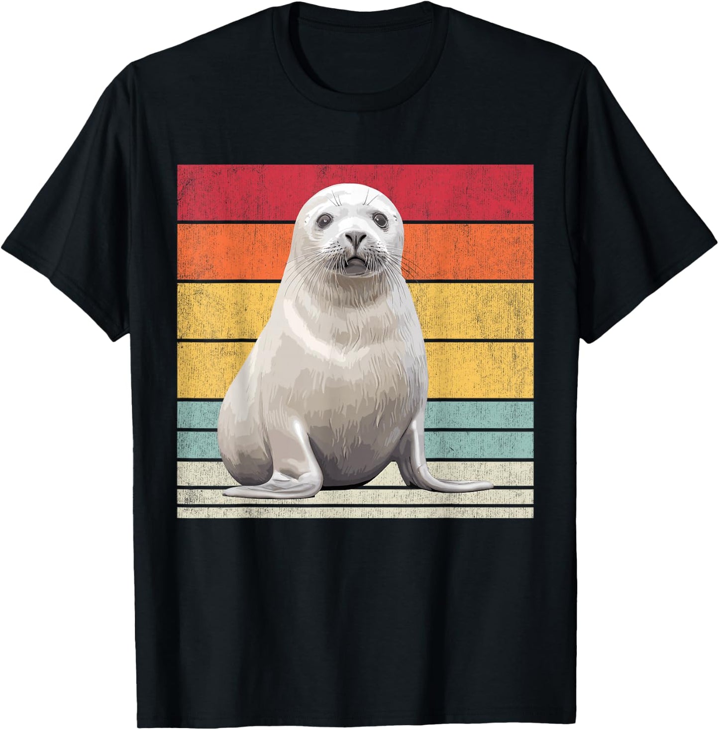 Harp Seal, Vintage Harp Seal T-Shirt - T-Shirt | Black
