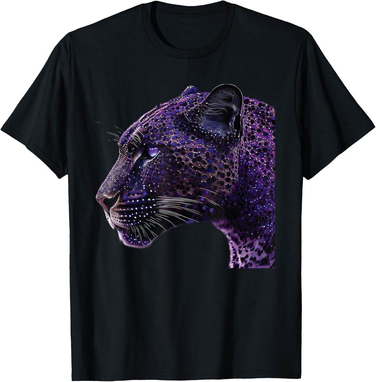 cute purple jaguar for lover Animal leopard & jaguars T-Shirt - T-Shirt | Black