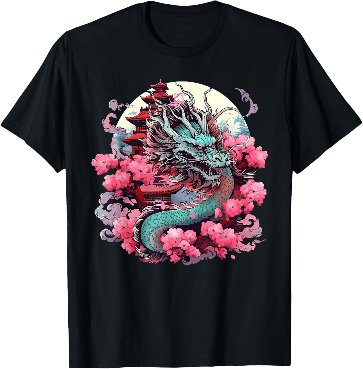 Tokyo Asian inspired vintage style 80s retro Japanese Dragon T-Shirt - T-Shirt | Black