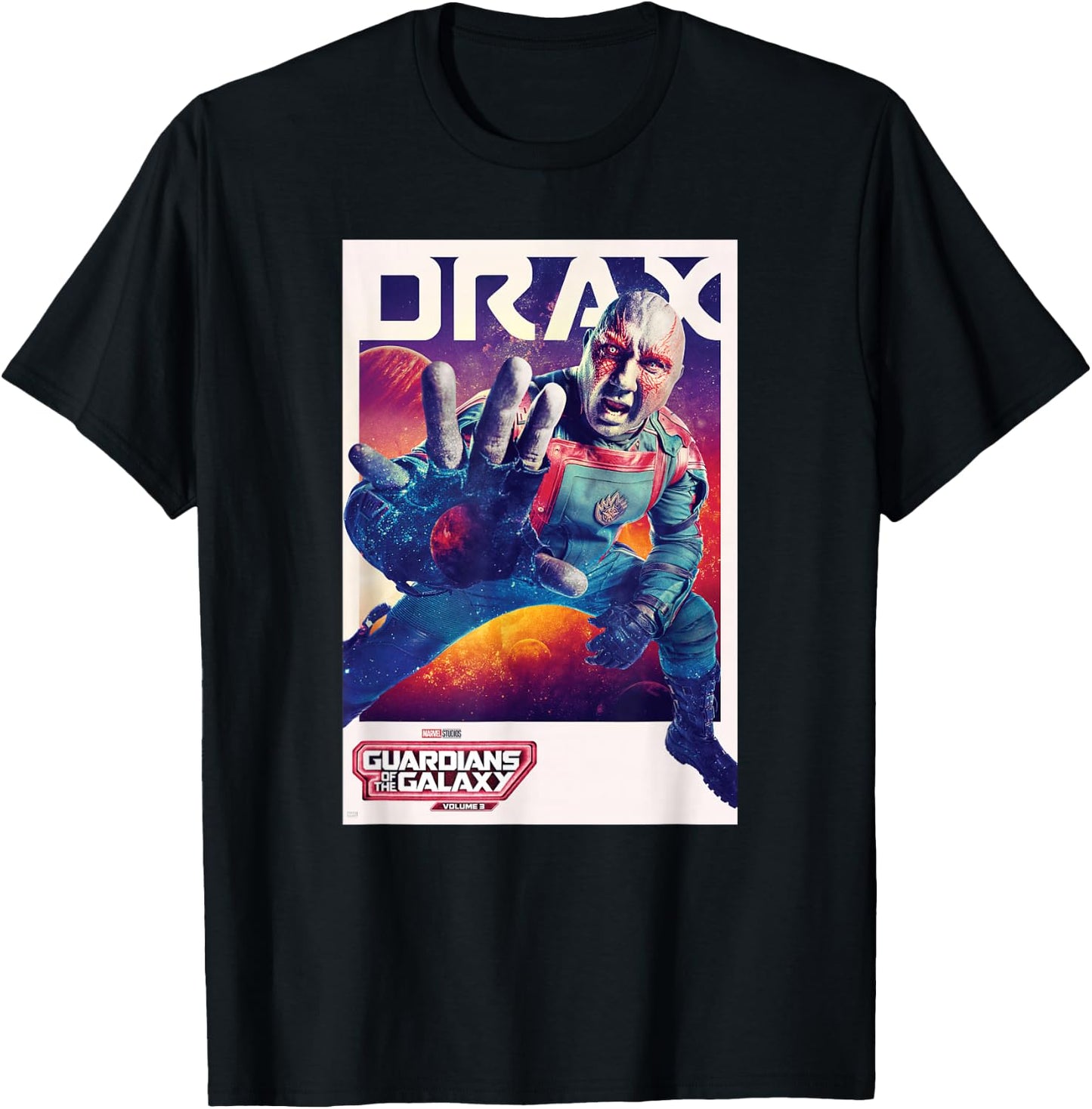 Marvel Guardians of The Galaxy Volume 3 Drax Poster T-Shirt - T-Shirt | Black