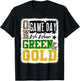 On Gameday Football We Wear Green And Gold School Spirit T-Shirt - T-Shirt | Black