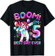 5 Years Old Dabbing Unicorn Gifts 5th Birthday Girl Party T-Shirt - T-Shirt | Black