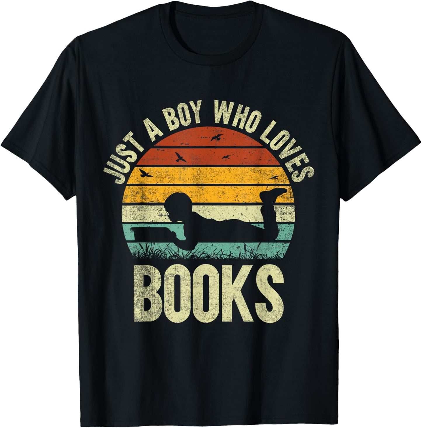 Just A Boy Who Loves Books. Funny Reading Lovers T-Shirt - T-Shirt | Black