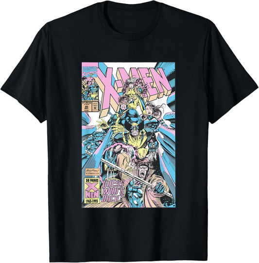 Marvel X-Men Guess Who's Back Vintage Neon Comic Cover T-Shirt - T-Shirt | Black