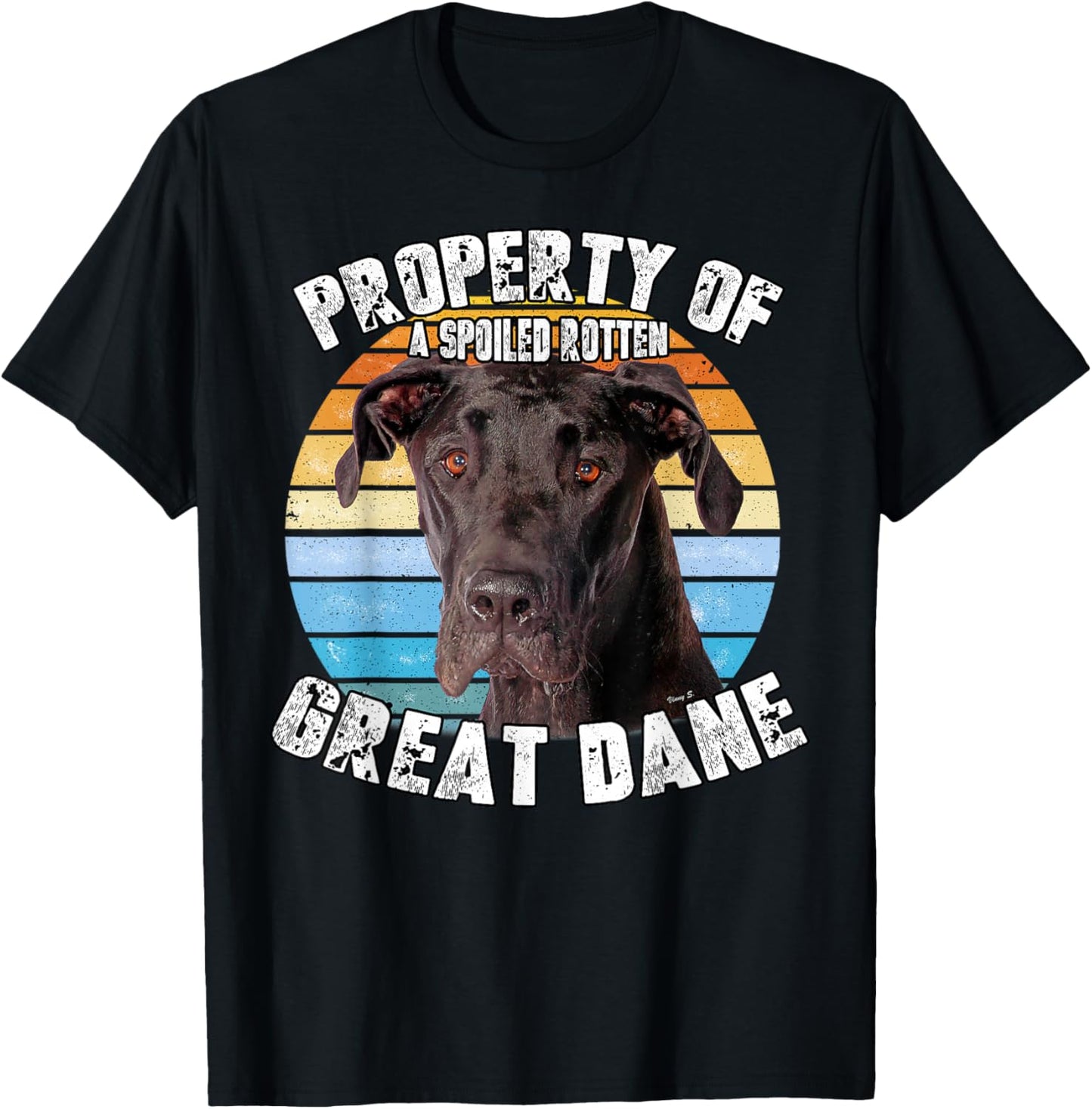 Great Dane Black Vintage Retro Property Of T-Shirt - T-Shirt | Black