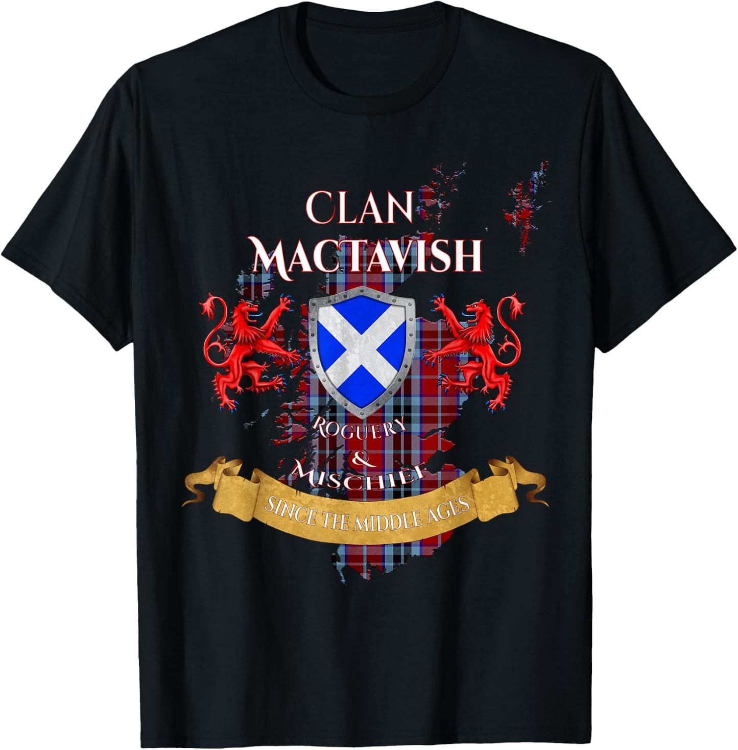 MacTavish Scottish Family Clan Middle Ages Mischief T-Shirt - T-Shirt | Black