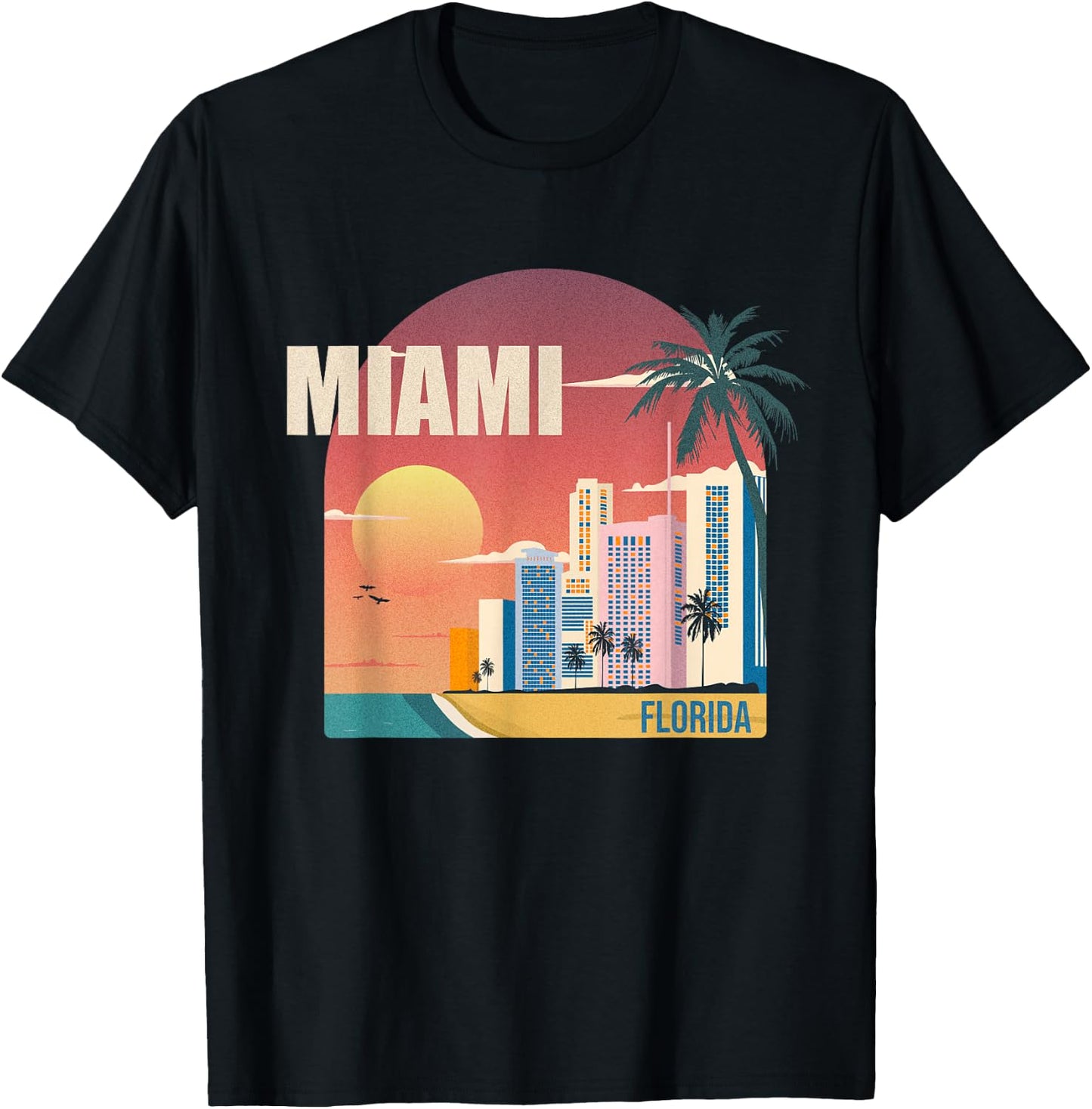 Miami Florida retro T-Shirt - T-Shirt | Black