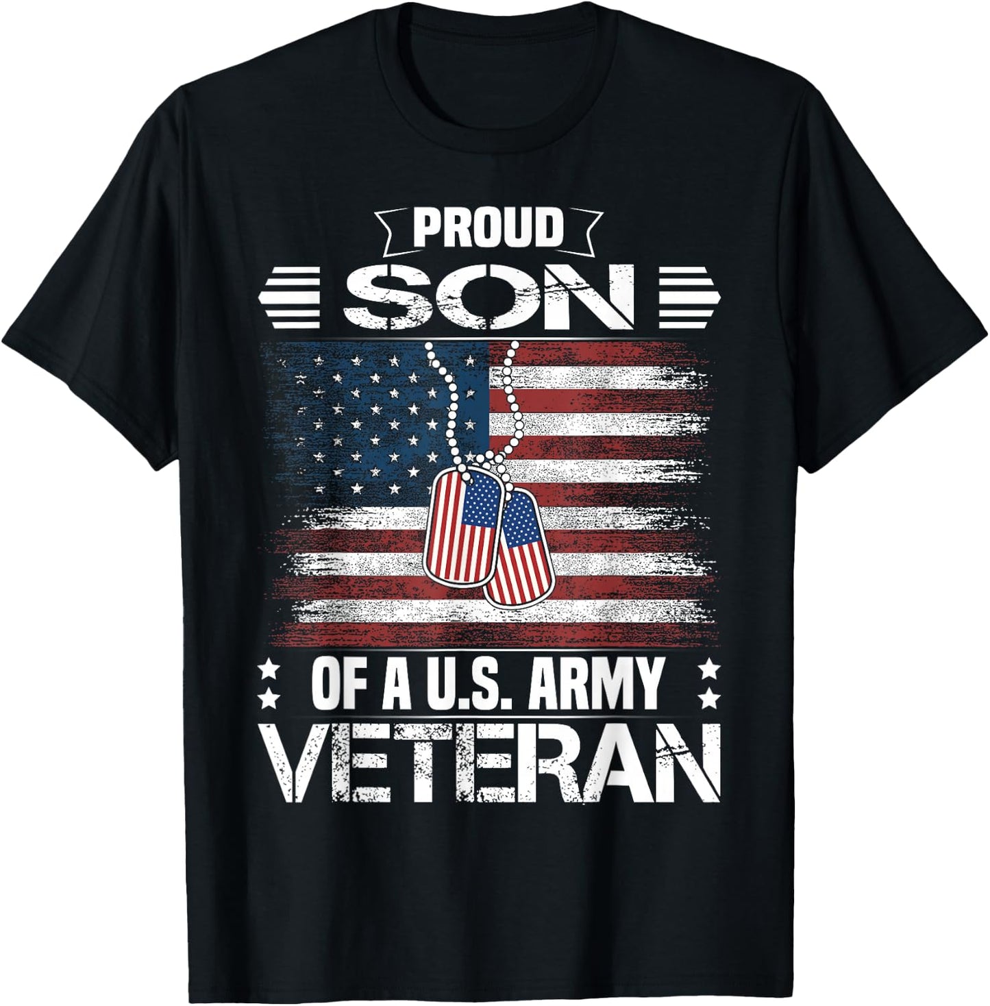 Proud Son of A US Army Veteran Day Family Matching T-Shirt - T-Shirt | Black