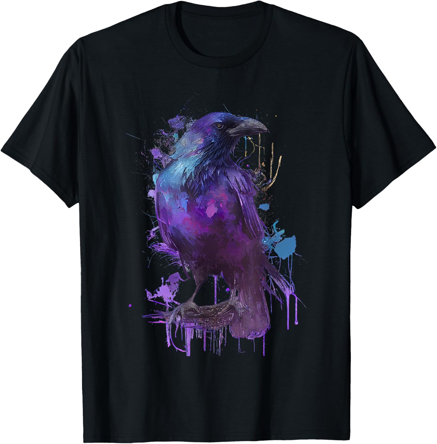 Raven colorful design T-Shirt - T-Shirt | Black