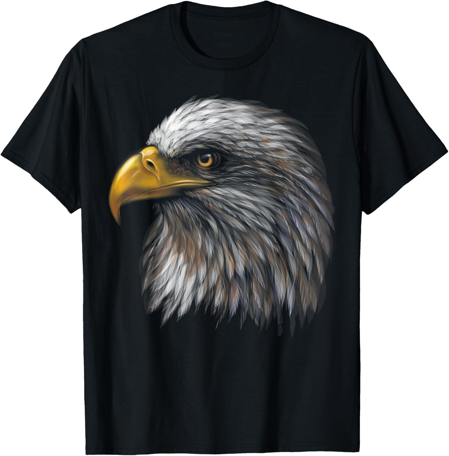 Cute Bald Eagle Head Black Art for Lovers Eagles Birds T-Shirt - T-Shirt | Black