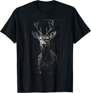 Deer Artwork Motif - Art Animal Deer T-Shirt - T-Shirt | Black