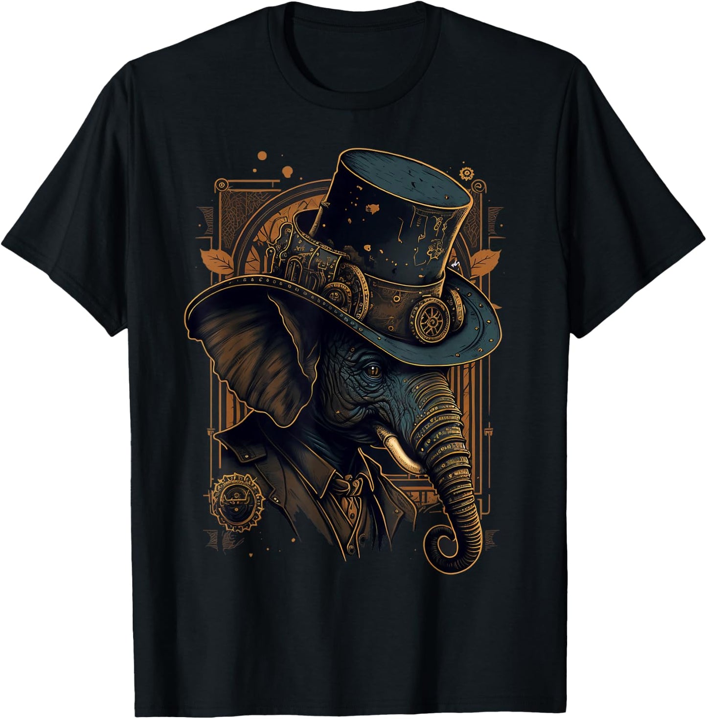 Steampunk Elephant T-Shirt - T-Shirt | Black