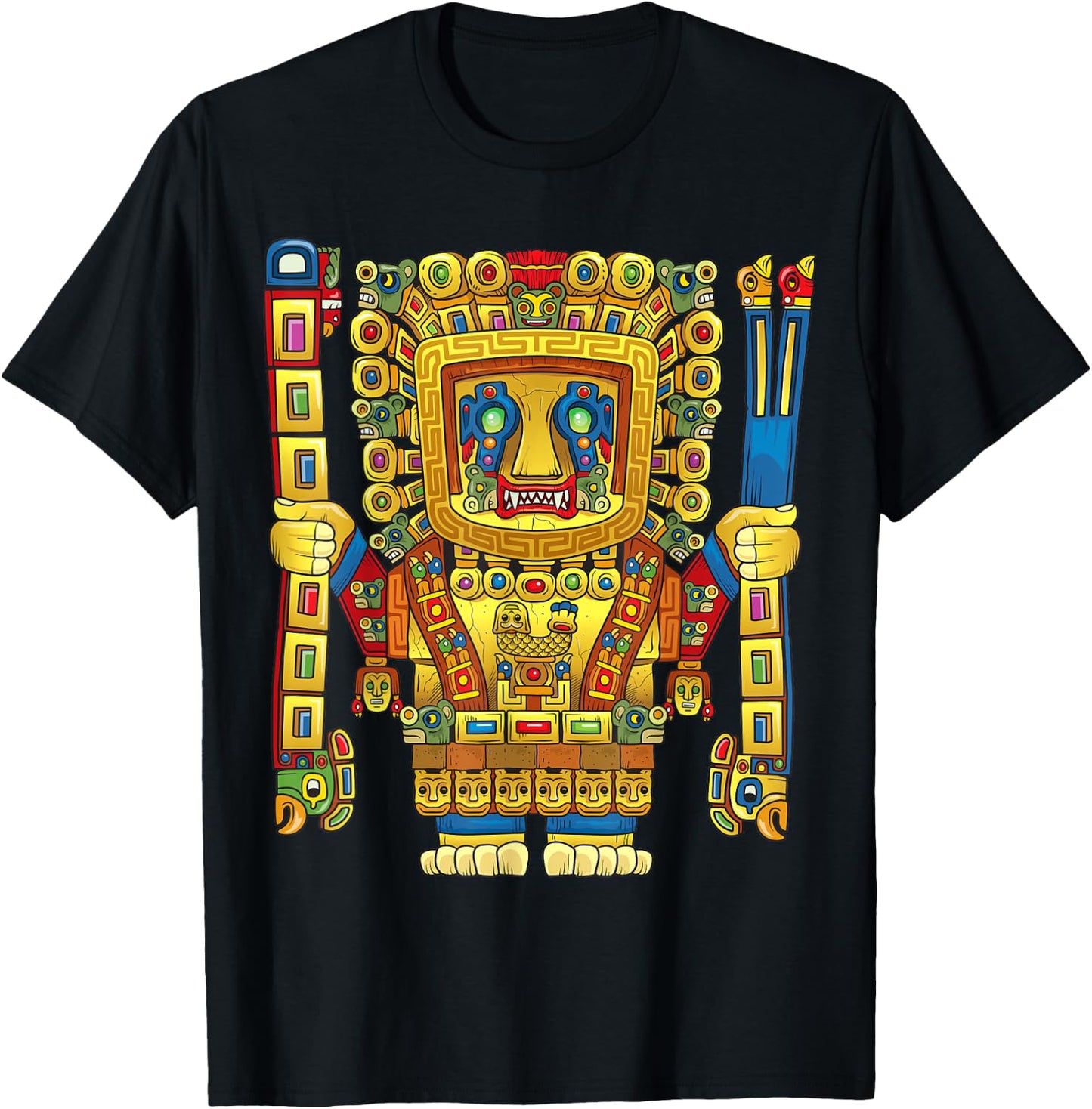 Viracocha Inca God Mythology Ancient Mayan Andes Wiracocha T-Shirt - T-Shirt | Black