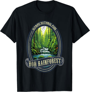 Olympic National Park Washington Hoh Rain Forest T-Shirt - T-Shirt | Black