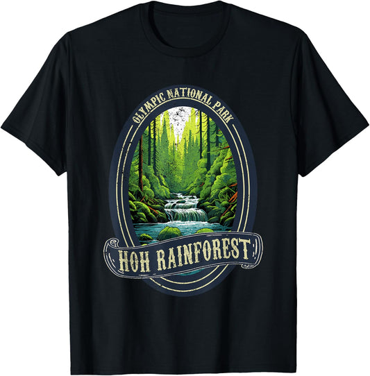 Olympic National Park Washington Hoh Rain Forest T-Shirt - T-Shirt | Black