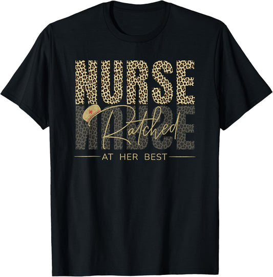 Leopard Pattern Nurse Ratched Quote Movie Character Design T-Shirt - T-Shirt | Black