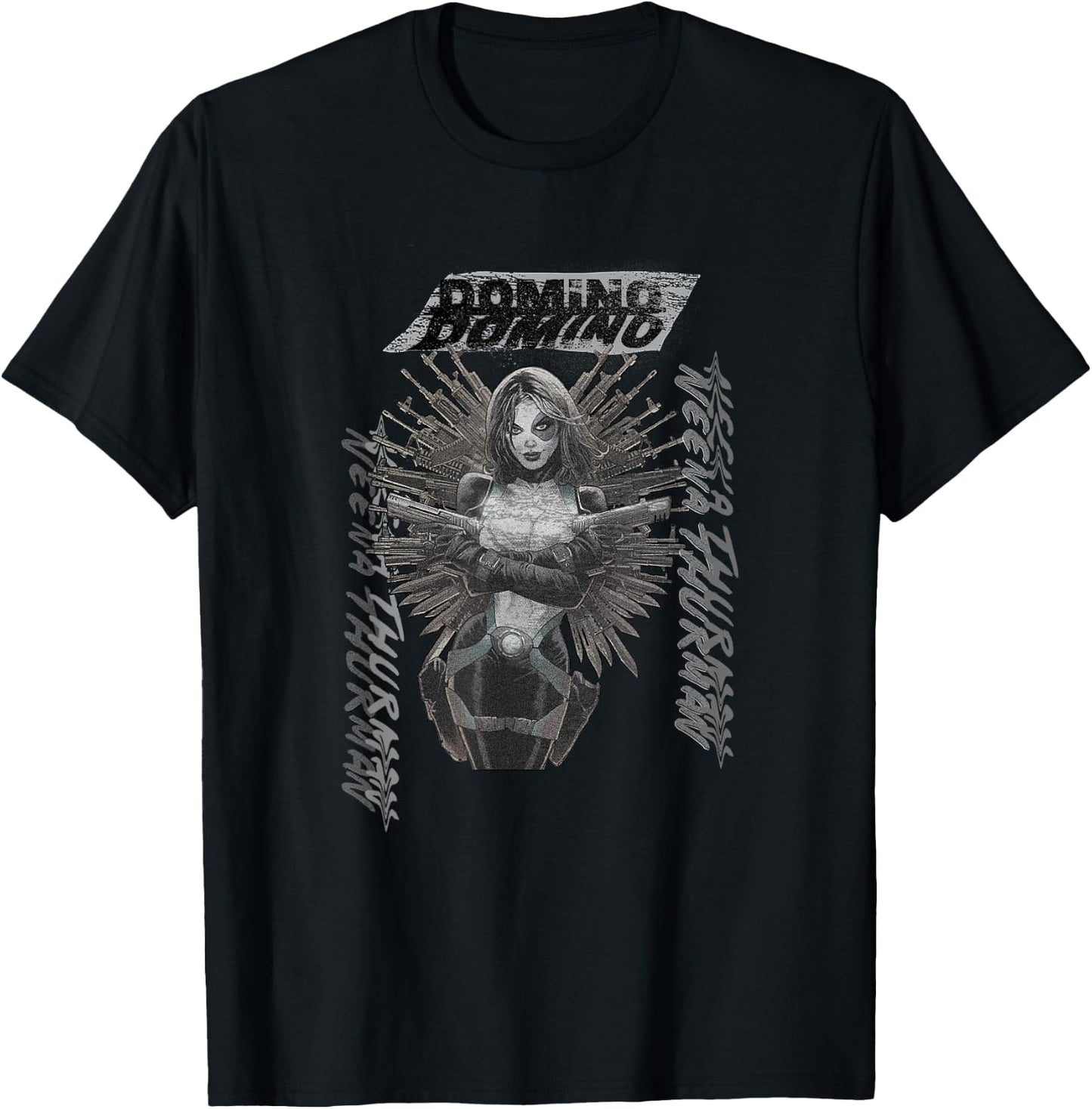Marvel X-Men Neena Thurman AKA Domino Vintage Shot T-Shirt - T-Shirt | Black