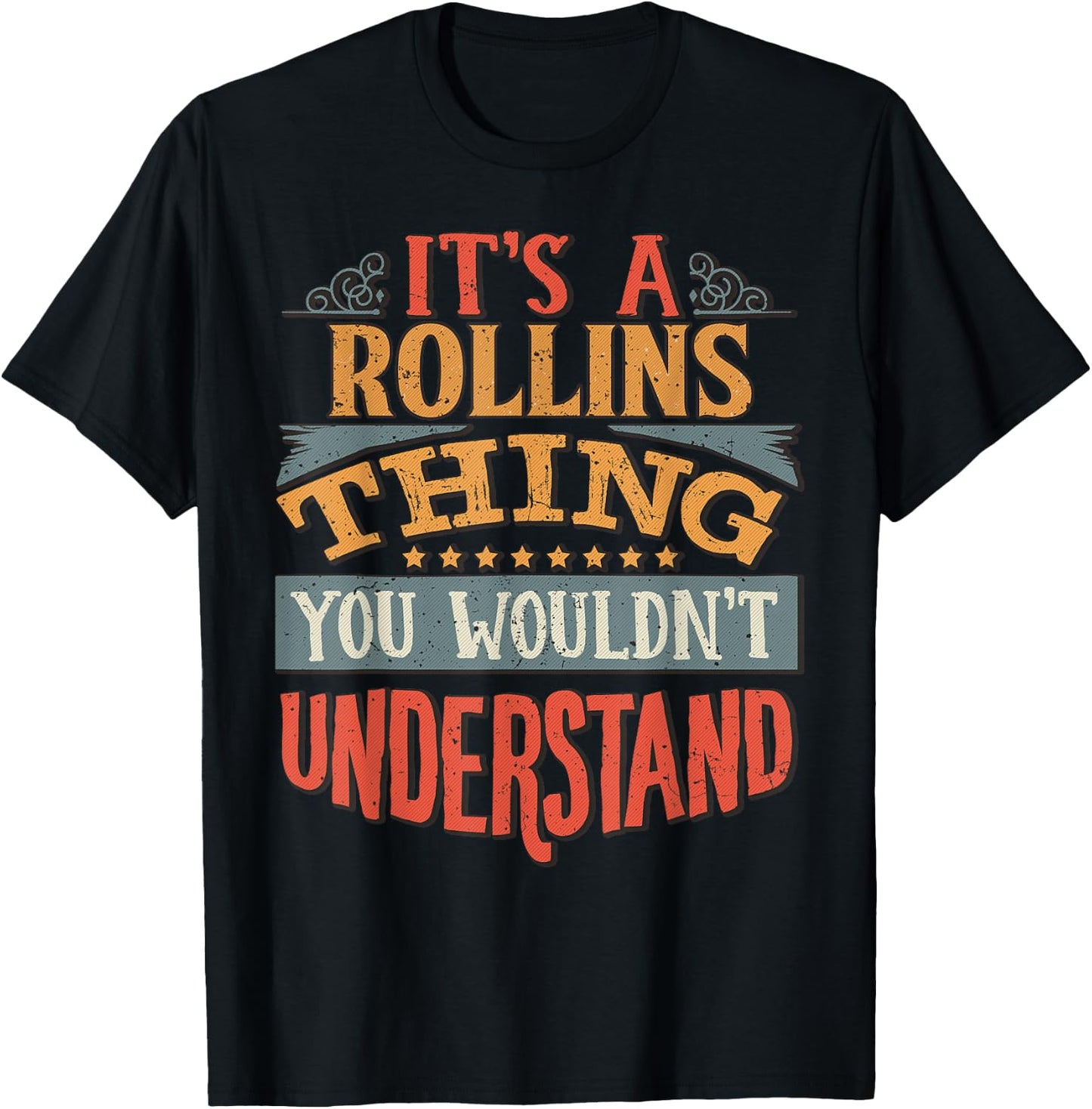 Rollins Name T-Shirt - T-Shirt | Black