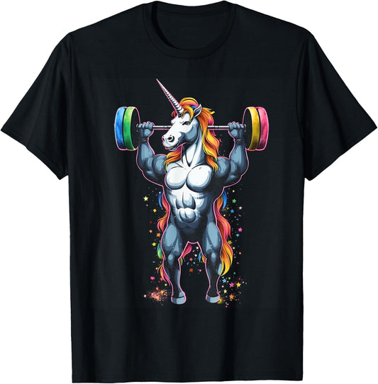 Unicorn Weightlifting Deadlift Fitness Gym T-Shirt - T-Shirt | Black