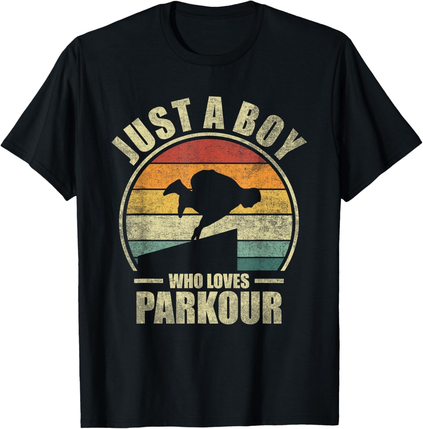 Just A Boy Who Loves Parkour. Free Running Parkour T-Shirt - T-Shirt | Black