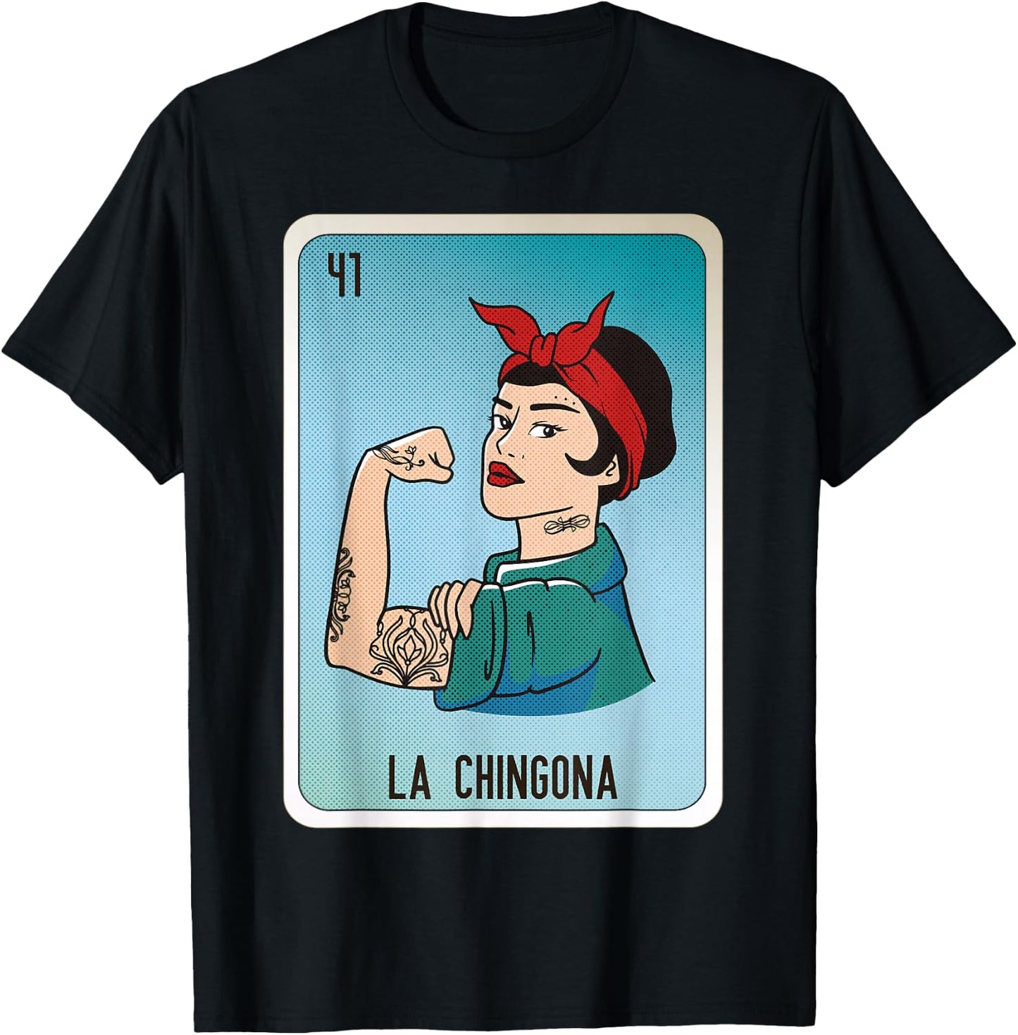 La Chingona Mexican Slang Chicano Bingo Cards T-Shirt - T-Shirt | Black