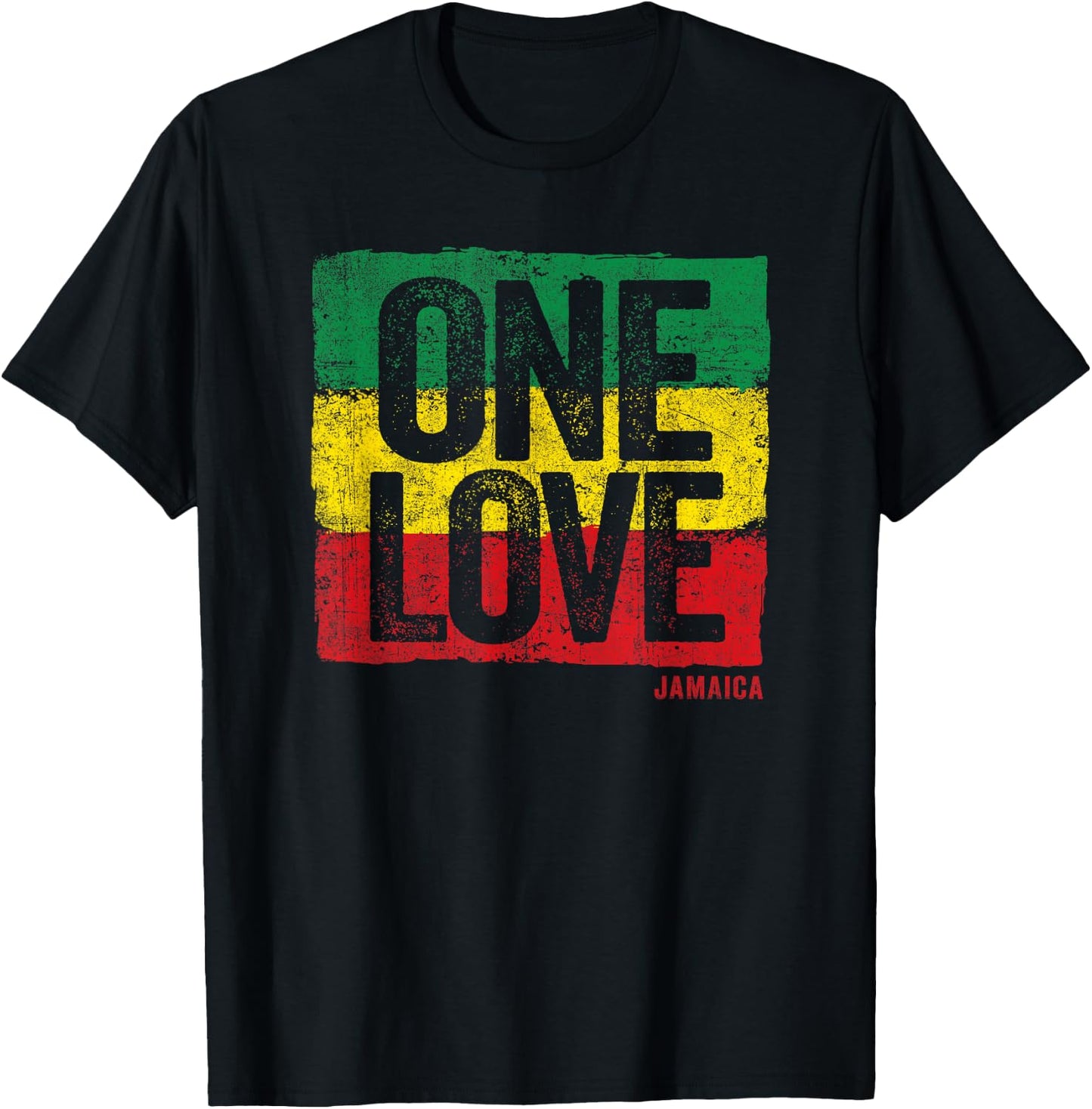 Love Jamaica Reggae Vintage Jamaican Souvenir T-Shirt - T-Shirt | Black