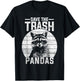 Vintage Retro Save The Trash Pandas Funny Raccoon T-Shirt - T-Shirt | Black