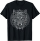 Wolf Mandala Tattoo Art T-Shirt - T-Shirt | Black
