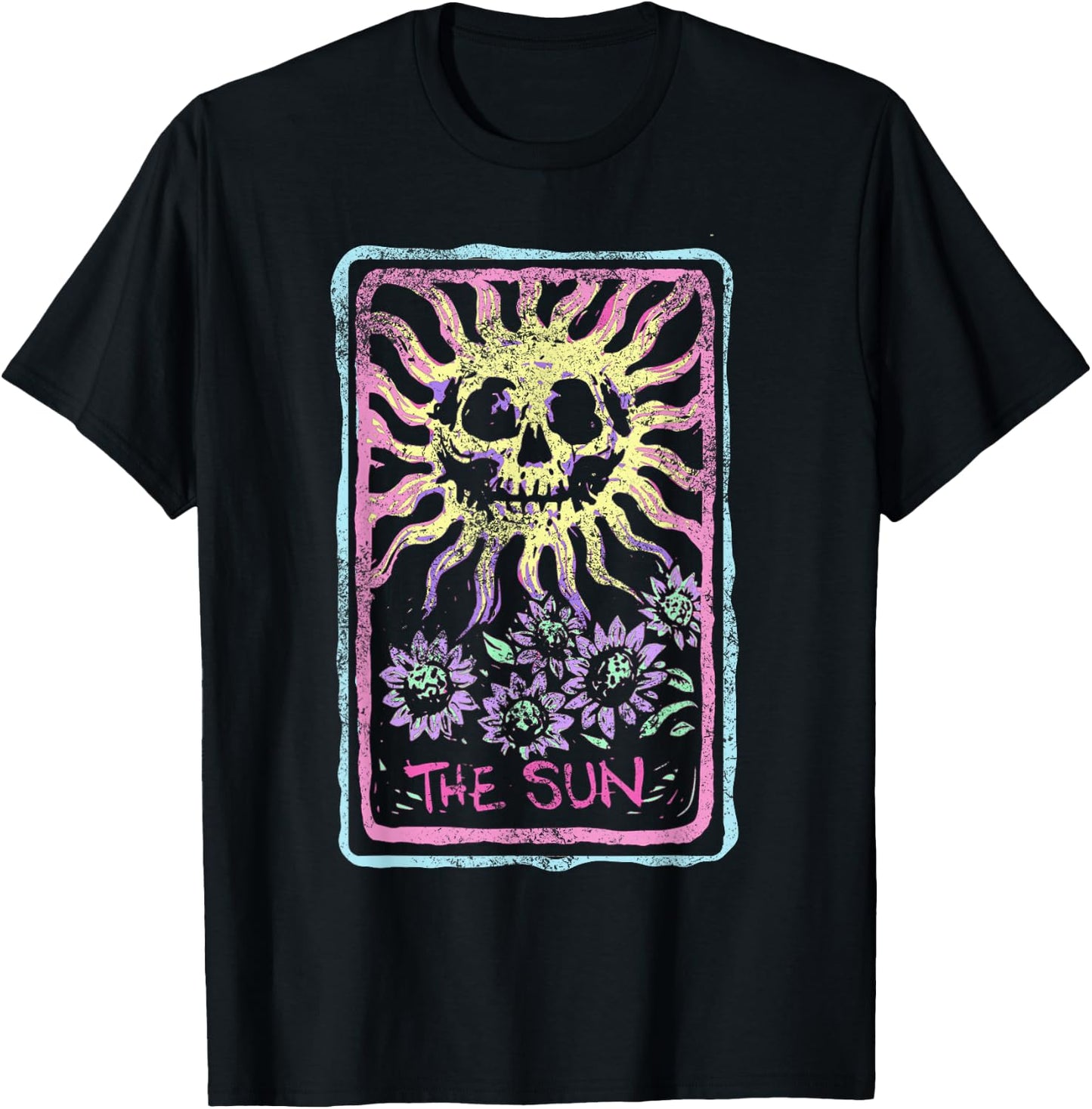 The Sun Death Tarot Card Witchcraft Pastel Goth Skeleton T-Shirt - T-Shirt | Black