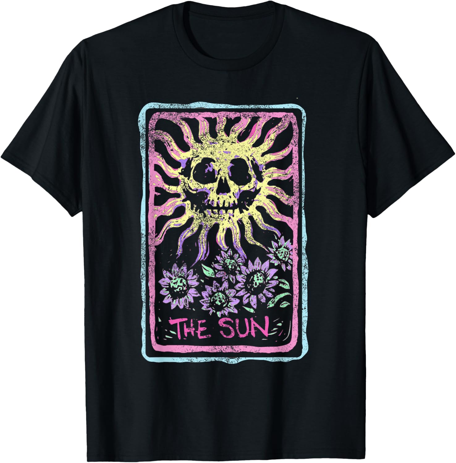 The Sun Death Tarot Card Witchcraft Pastel Goth Skeleton T-Shirt - T-Shirt | Black