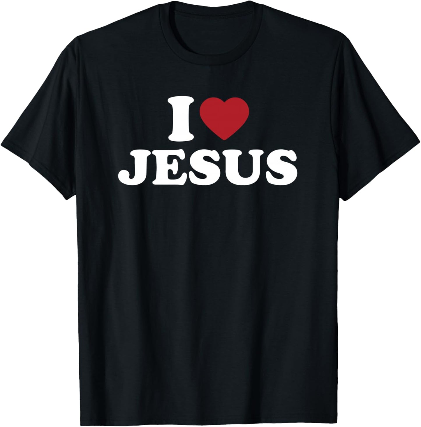 I Love Jesus, I Heart Jesus Red Heart T-Shirt - T-Shirt | Black