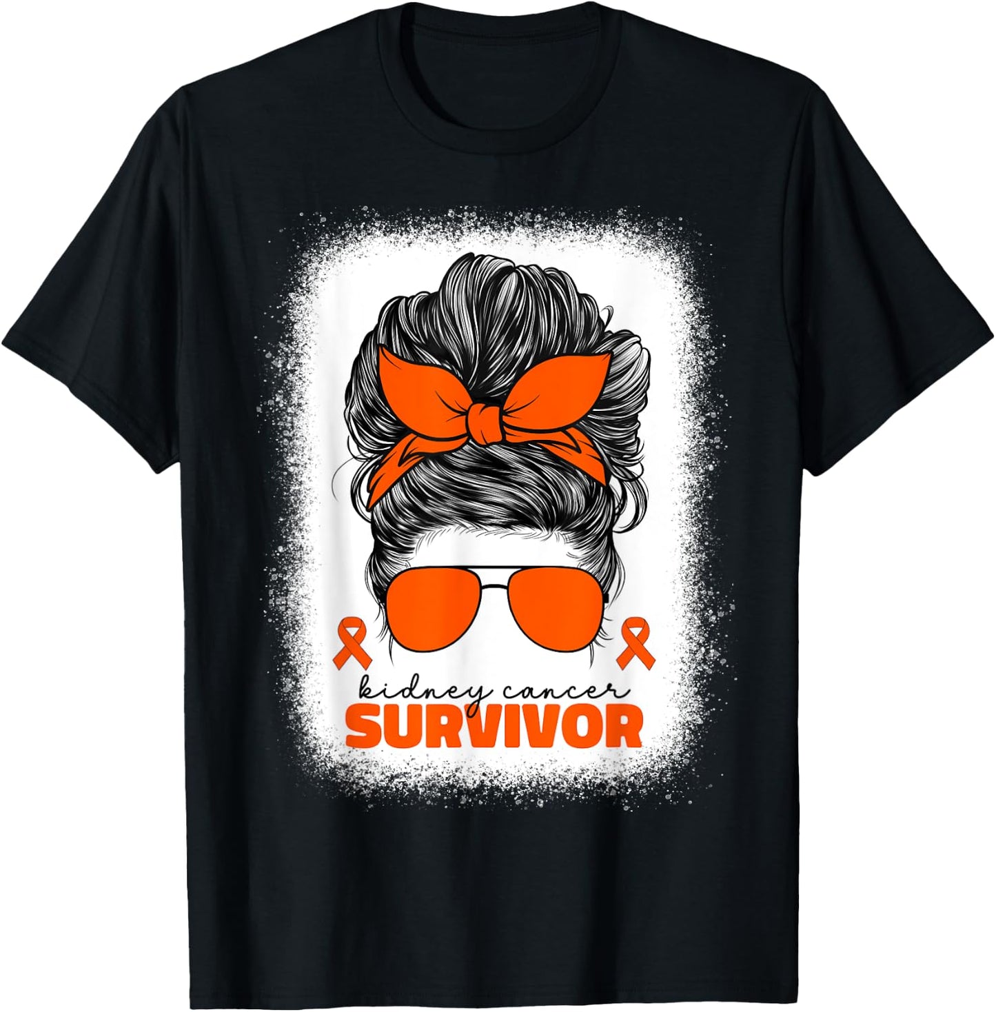 Kidney Cancer Survivor Orange Ribbon Kidney Cancer T-Shirt - T-Shirt | Black