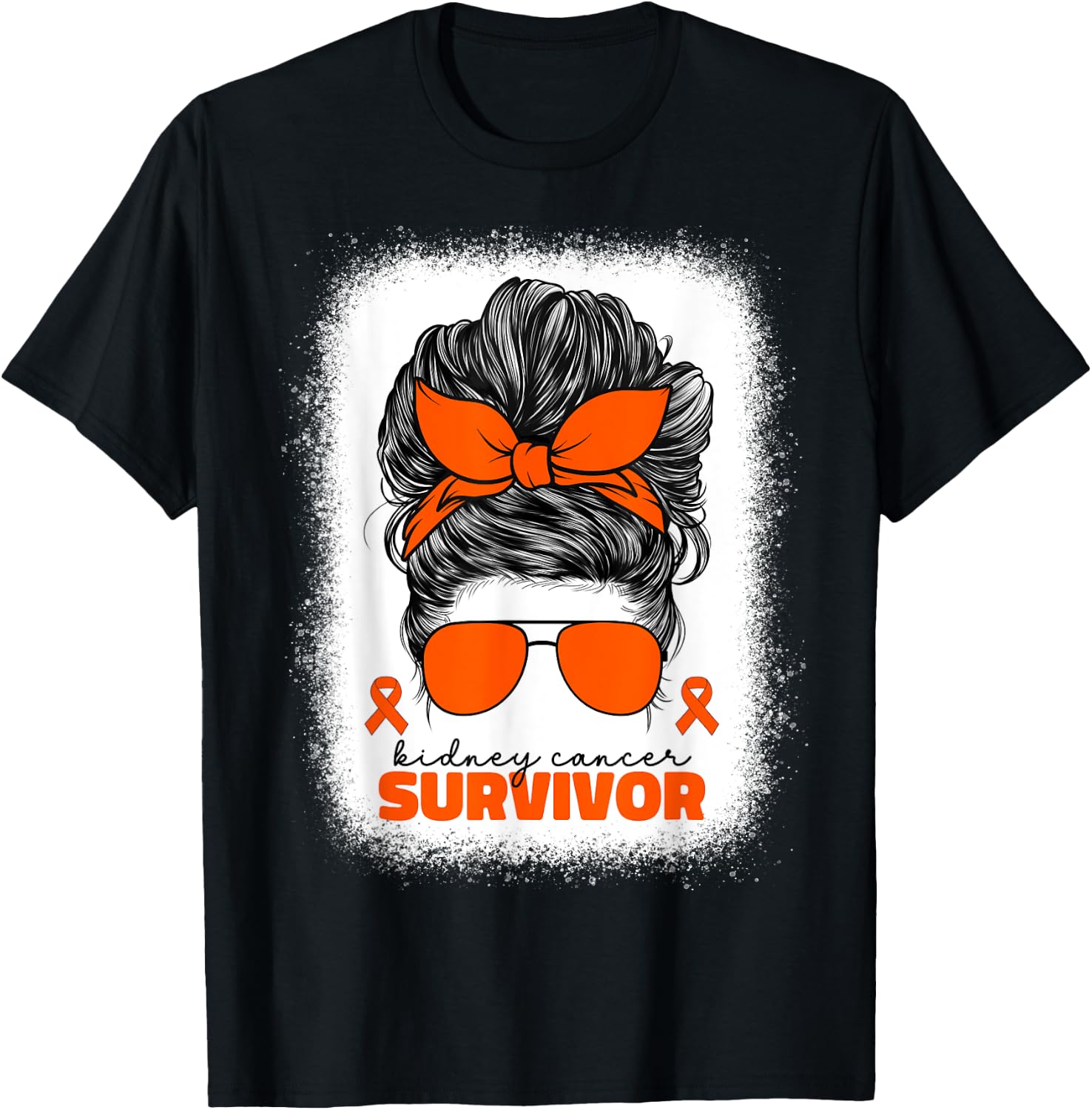 Kidney Cancer Survivor Orange Ribbon Kidney Cancer T-Shirt - T-Shirt | Black