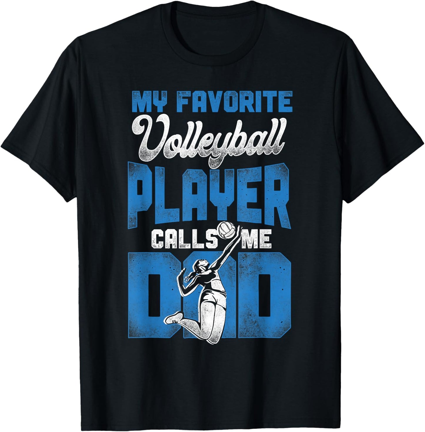 Volleyball Player Team Dad Father Vintage My Favorite T-Shirt - T-Shirt | Black