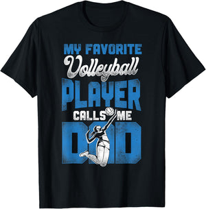 Volleyball Player Team Dad Father Vintage My Favorite T-Shirt - T-Shirt | Black