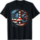 American Flag Peace Sign Fourth of July T-Shirt - T-Shirt | Black