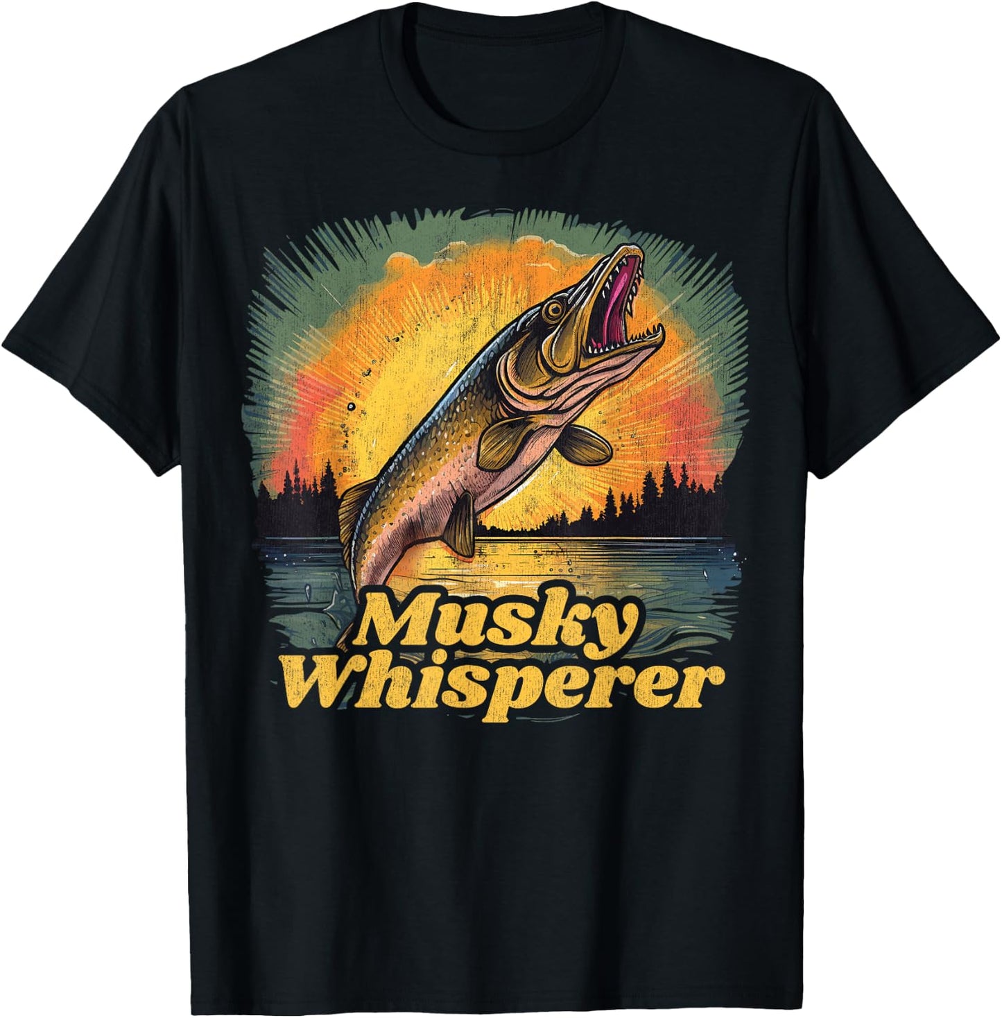 Musky Shirts and Musky Musky Fishing , -Adults, Women, Short Sleeve, , Black, Small T-Shirt - T-Shirt | Black