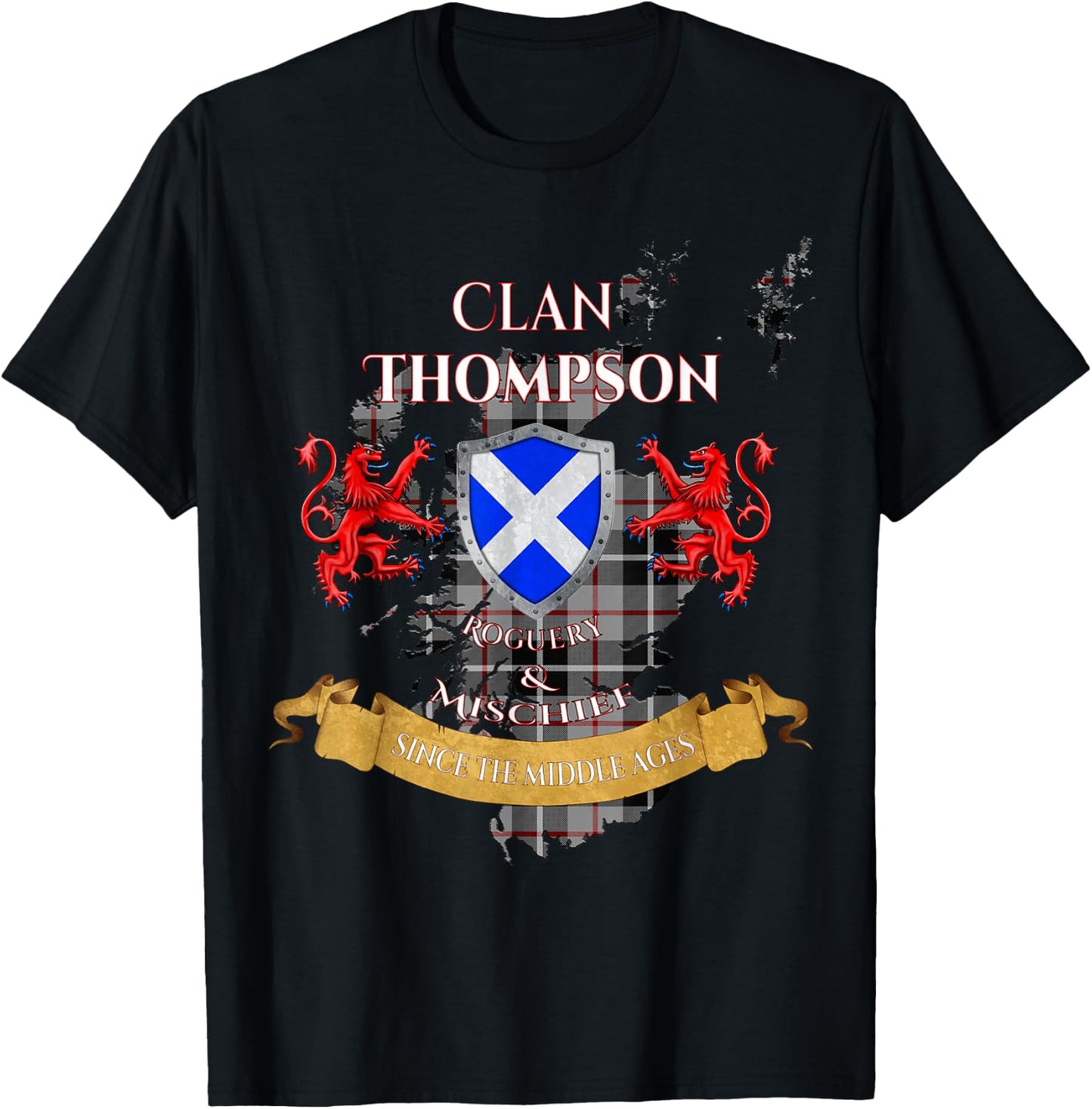 Thompson Scottish Family Clan Middle Ages Mischief T-Shirt - T-Shirt | Black