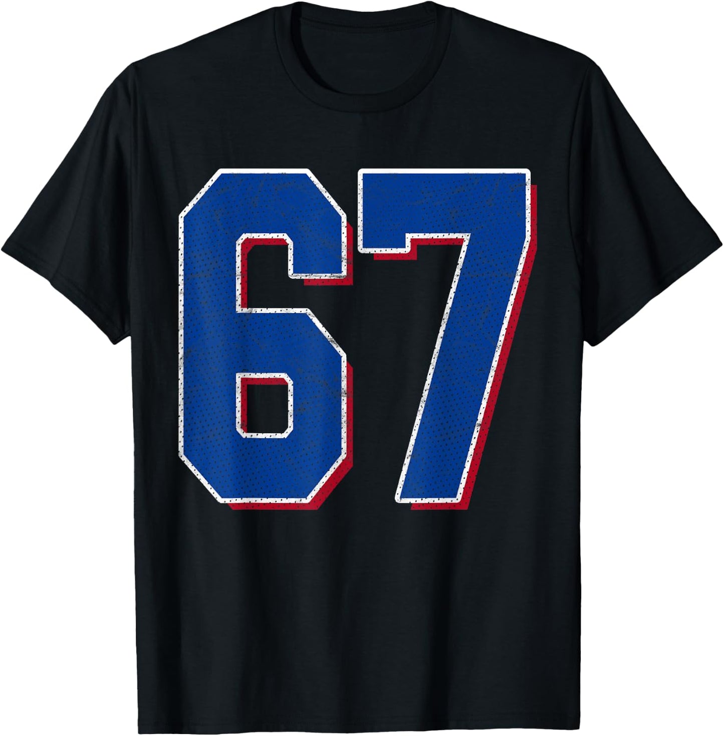 Number 67 Numbered Uniform Sports Team Jersey 67th Birthday T-Shirt - T-Shirt | Black