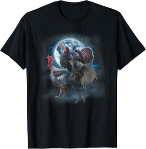 Howling at the Moon Shirt - Funny Turkey Shirts - Turkey T-Shirt - T-Shirt | Black
