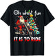 Oh What Fun It Is To Ride - Christmas Biker Santa (on back) T-Shirt - T-Shirt | Black