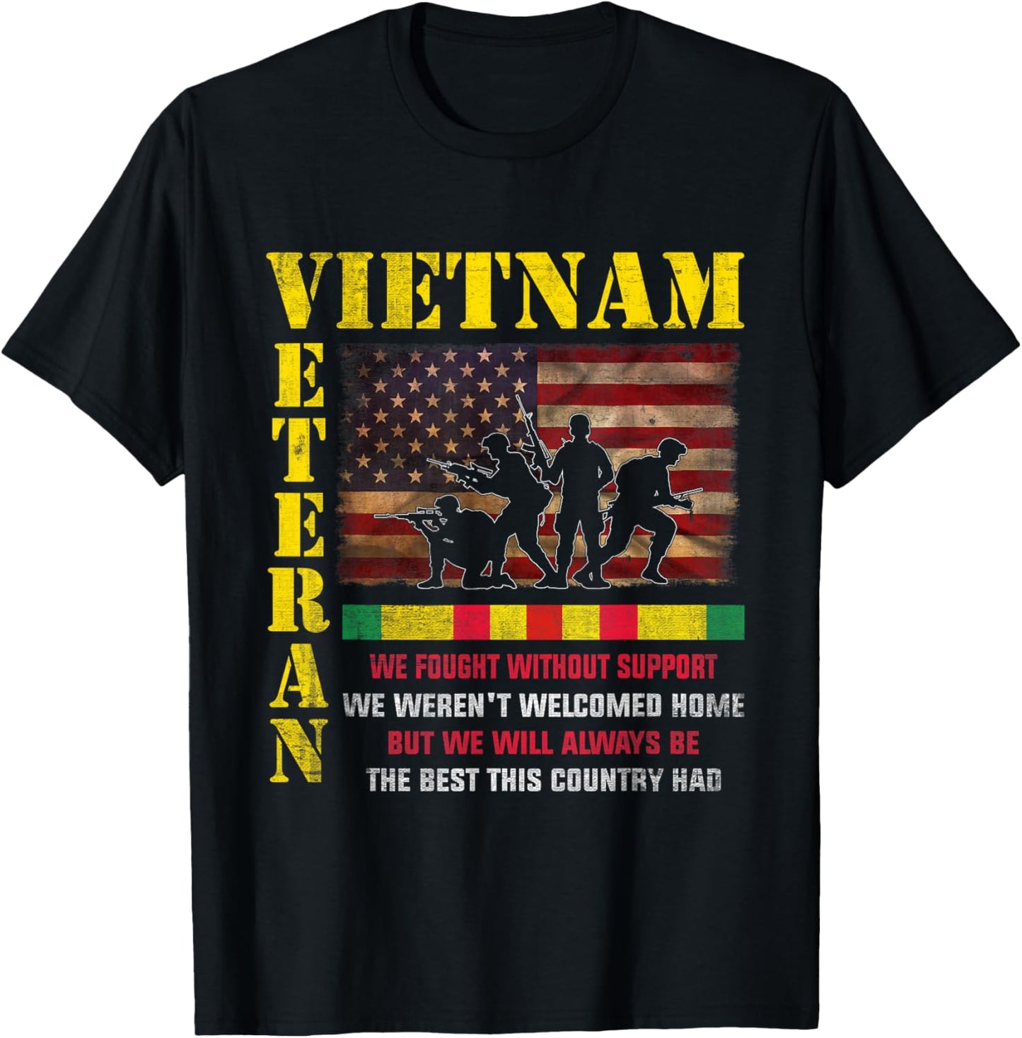 Vietnam Veteran - The Best America Had Military Family T-Shirt - T-Shirt | Black