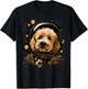 Outer Space Goldendoodle on Galaxy Astronaut Golden Doodle T-Shirt - T-Shirt | Black