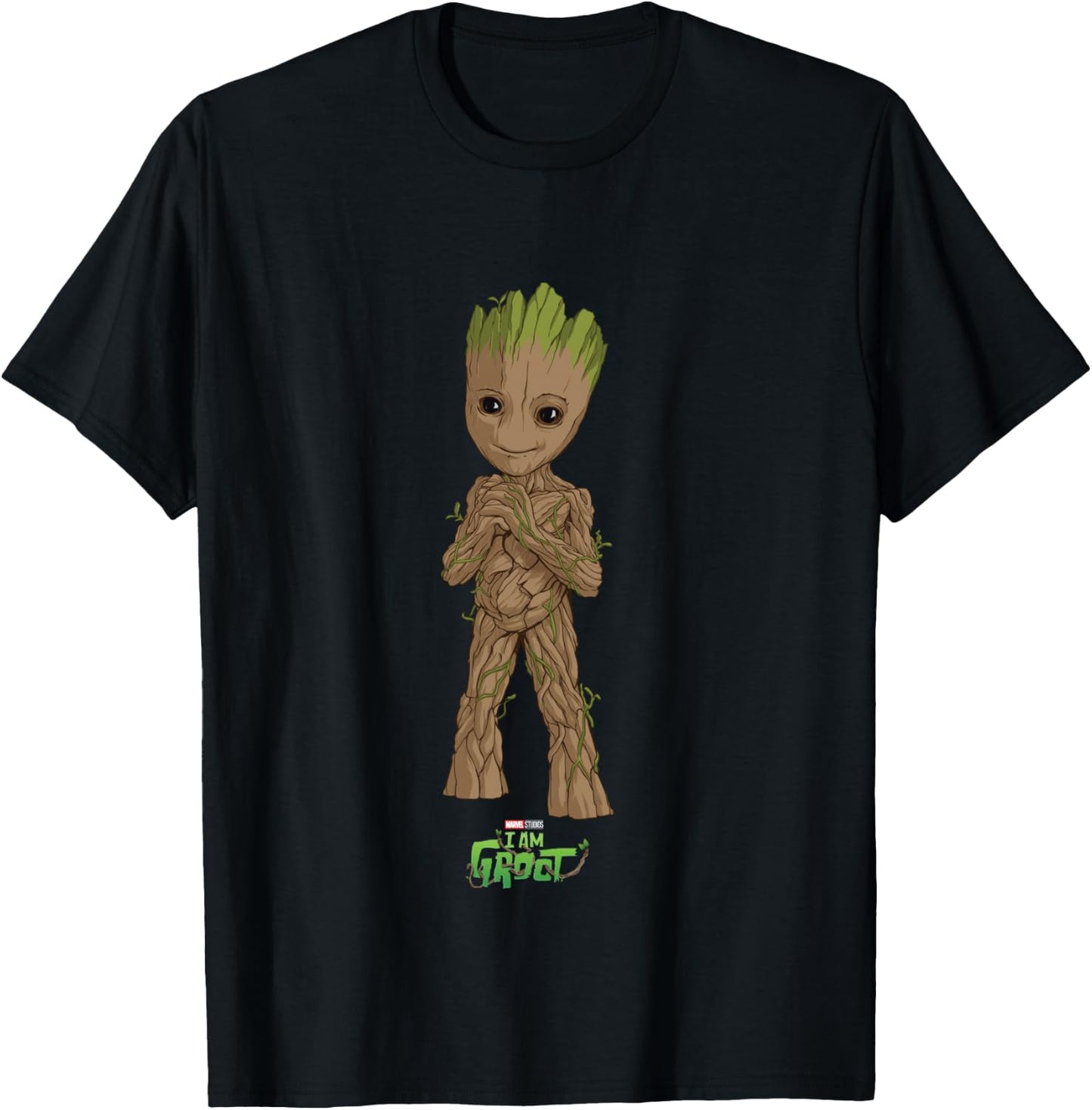 Marvel I Am Groot Super Cute Seedling Superhero Poster T-Shirt - T-Shirt | Black