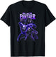 Marvel Black Panther: Wakanda Forever Purple Neon Panthers T-Shirt - T-Shirt | Black